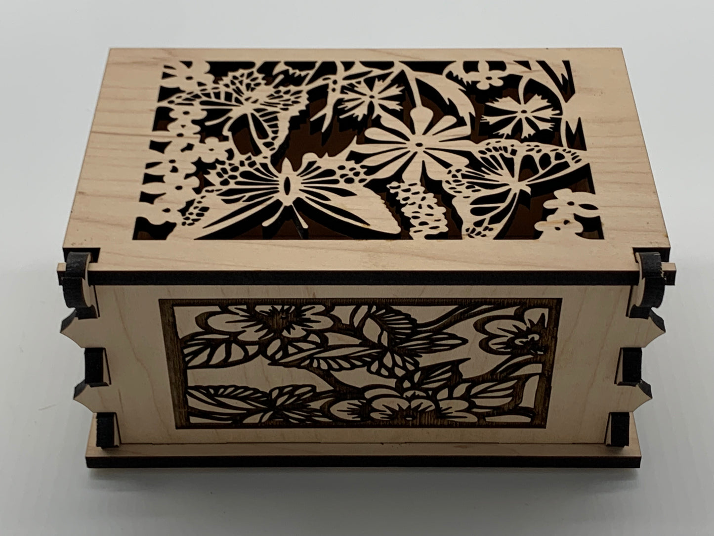 Keepsake Box - Butterfly Design - Maple