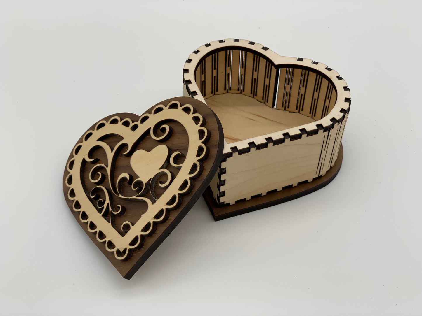 Heart Box - Maple with Walnut Accents