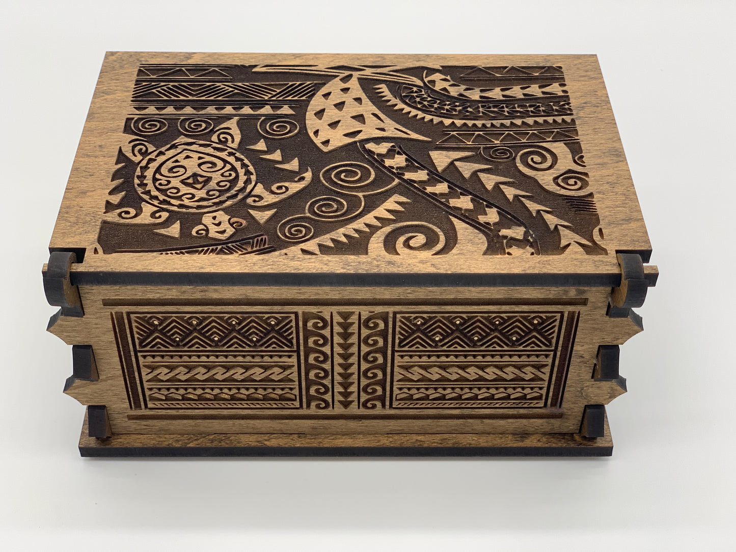 Keepsake Box - Engraved Polynesian Design