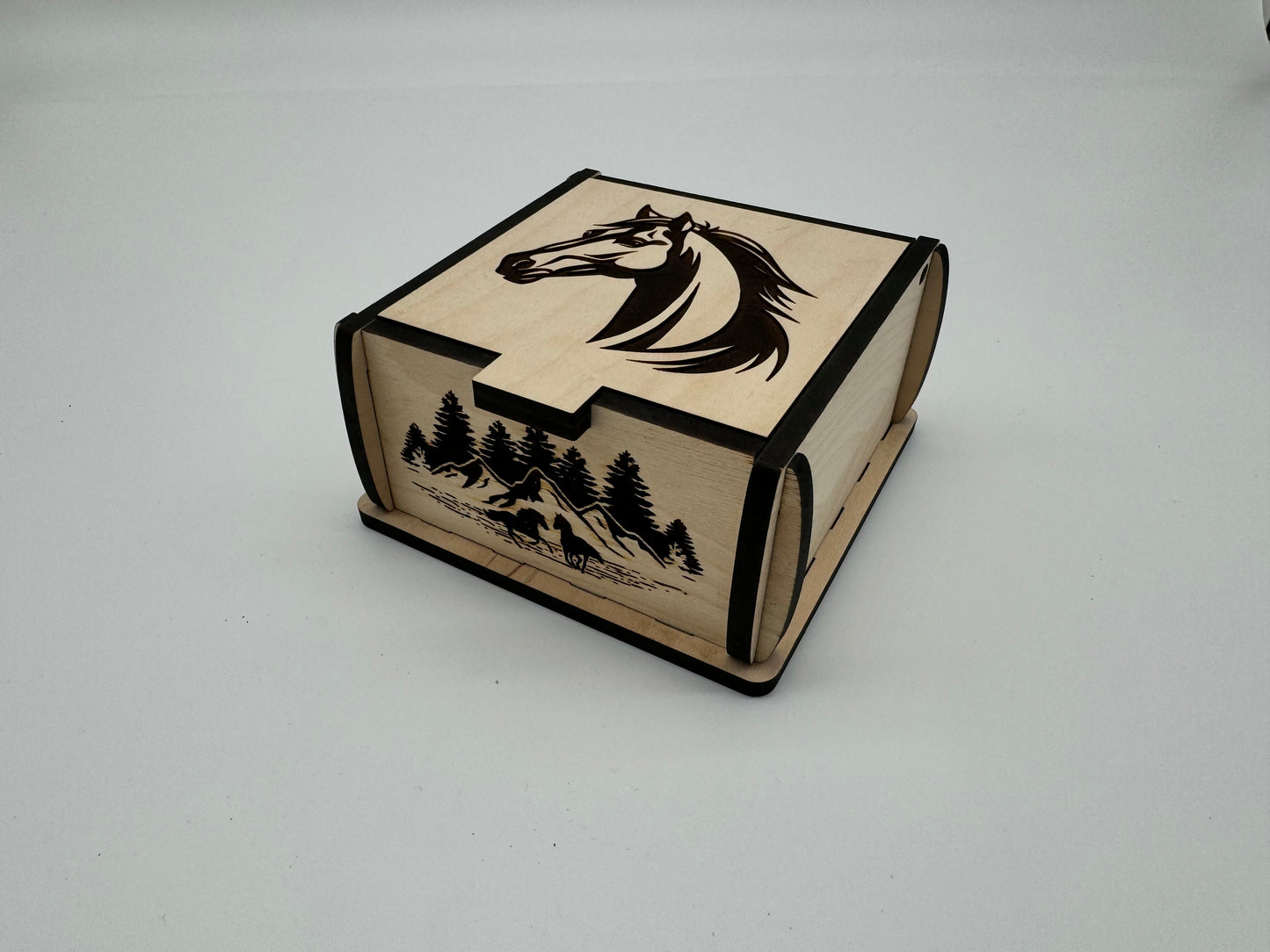 Trinket box with Horse Graphics