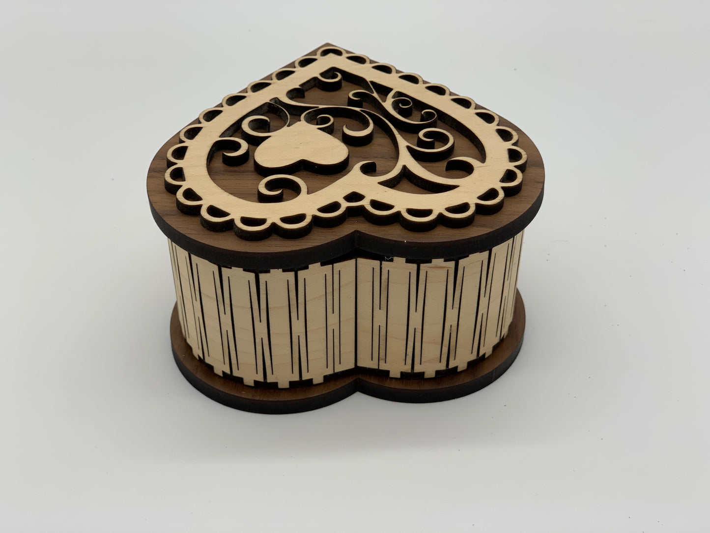 Heart Box - Maple with Walnut Accents