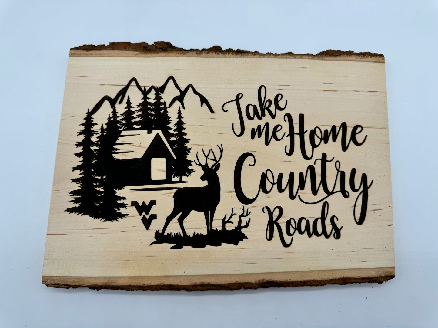Basswood Live-edge Take Me Home Country Roads Design
