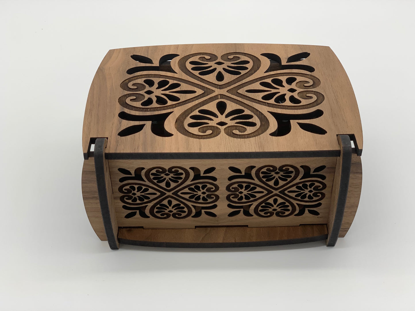 Keepsake Box with Heart Design - Walnut