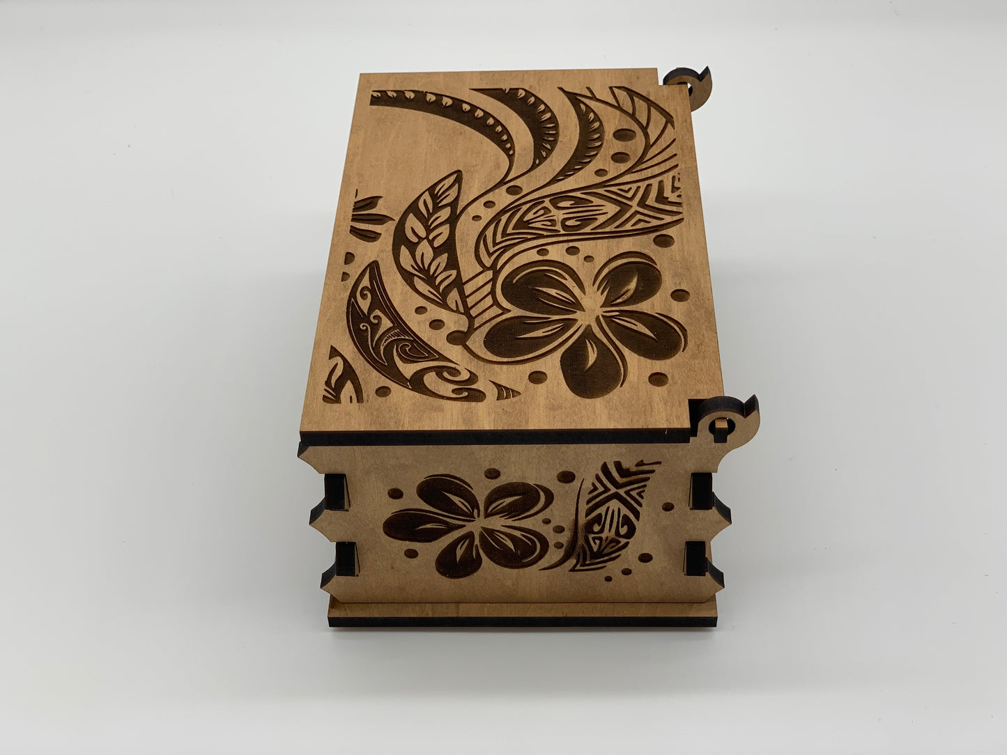Keepsake Box - 4x6 Polynesian Design - Cherry
