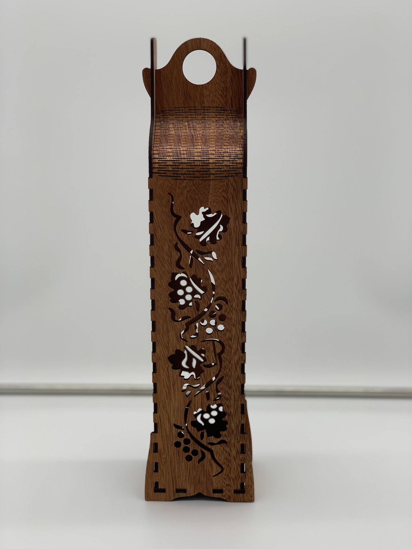Wine Box - Grape Design - Mahogany