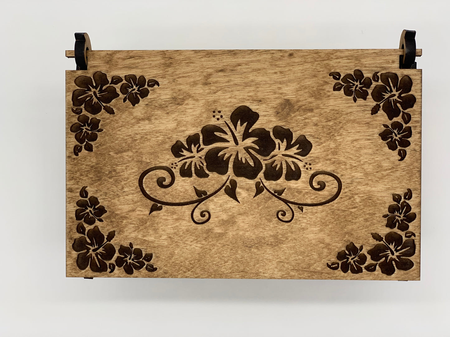Keepsake Box - Hawaiian Design on Stained Maple