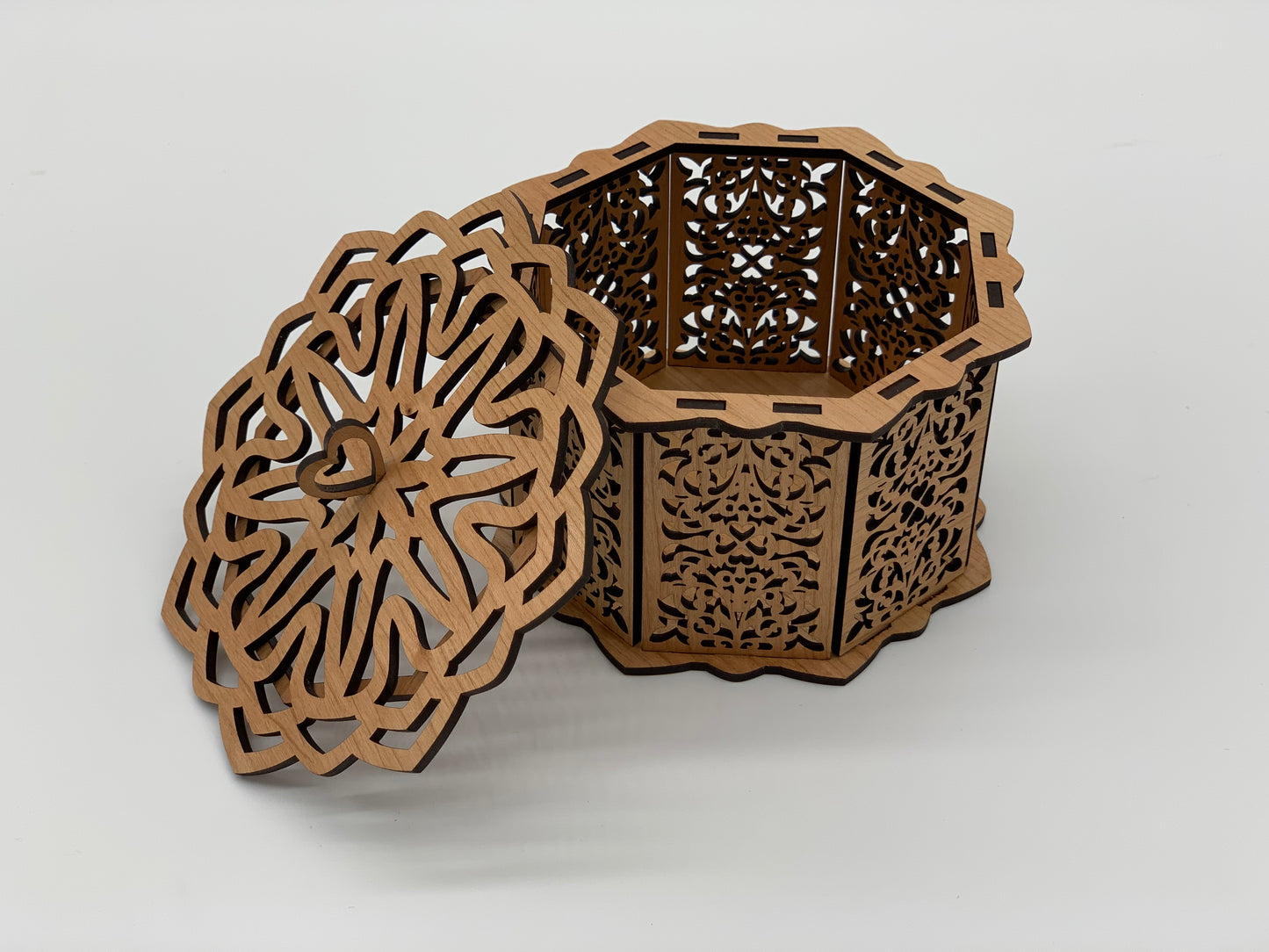 Octagon Trinket Box - Mahogany
