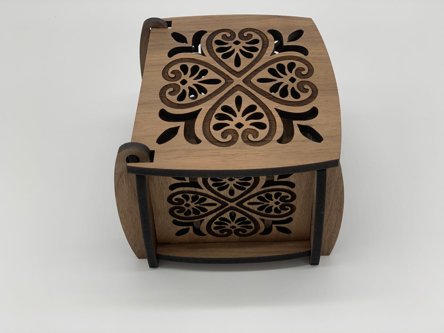 Keepsake Box with Heart Design - Walnut