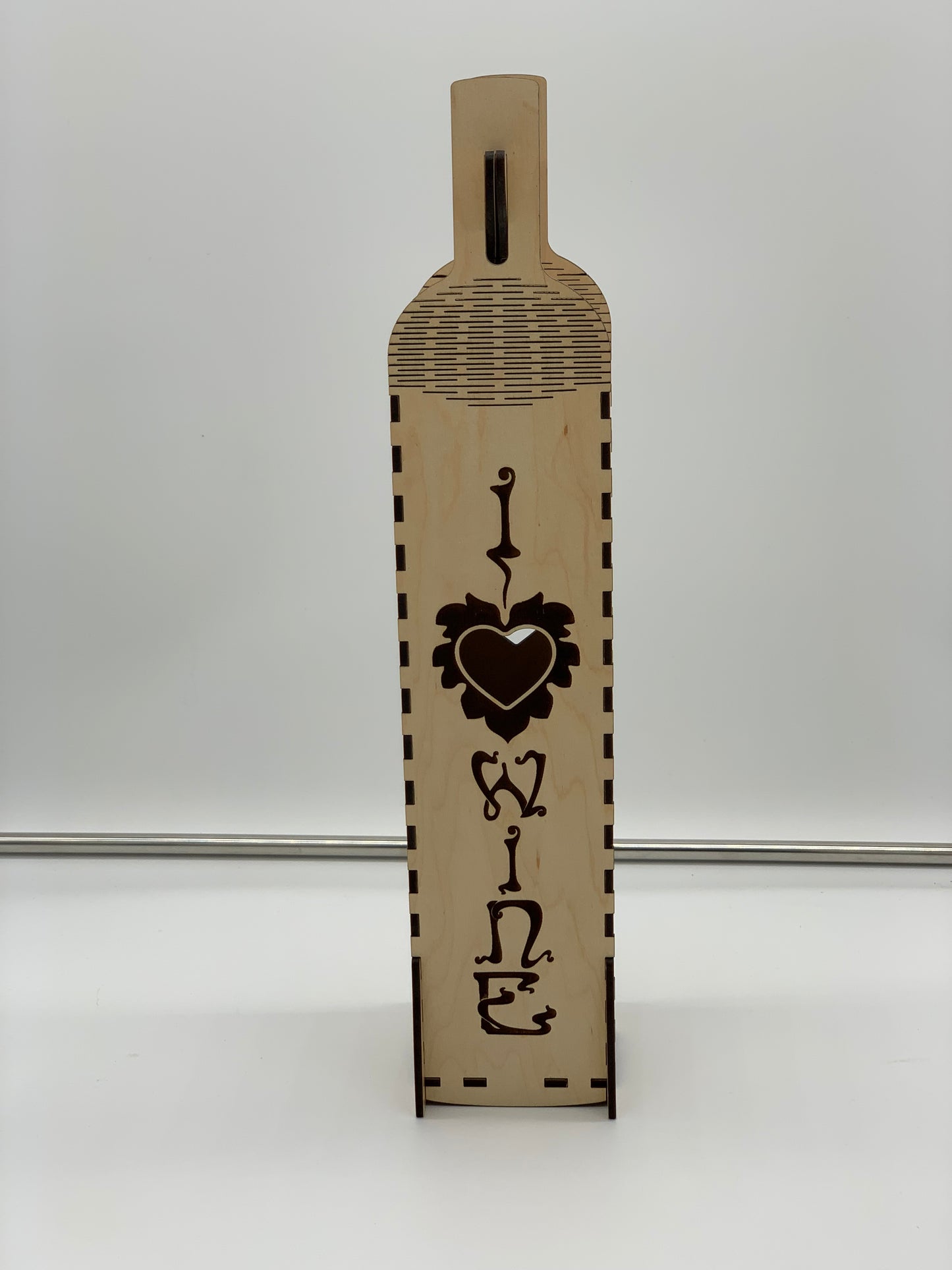 Wine Box - I Love You I Love Wine - Maple
