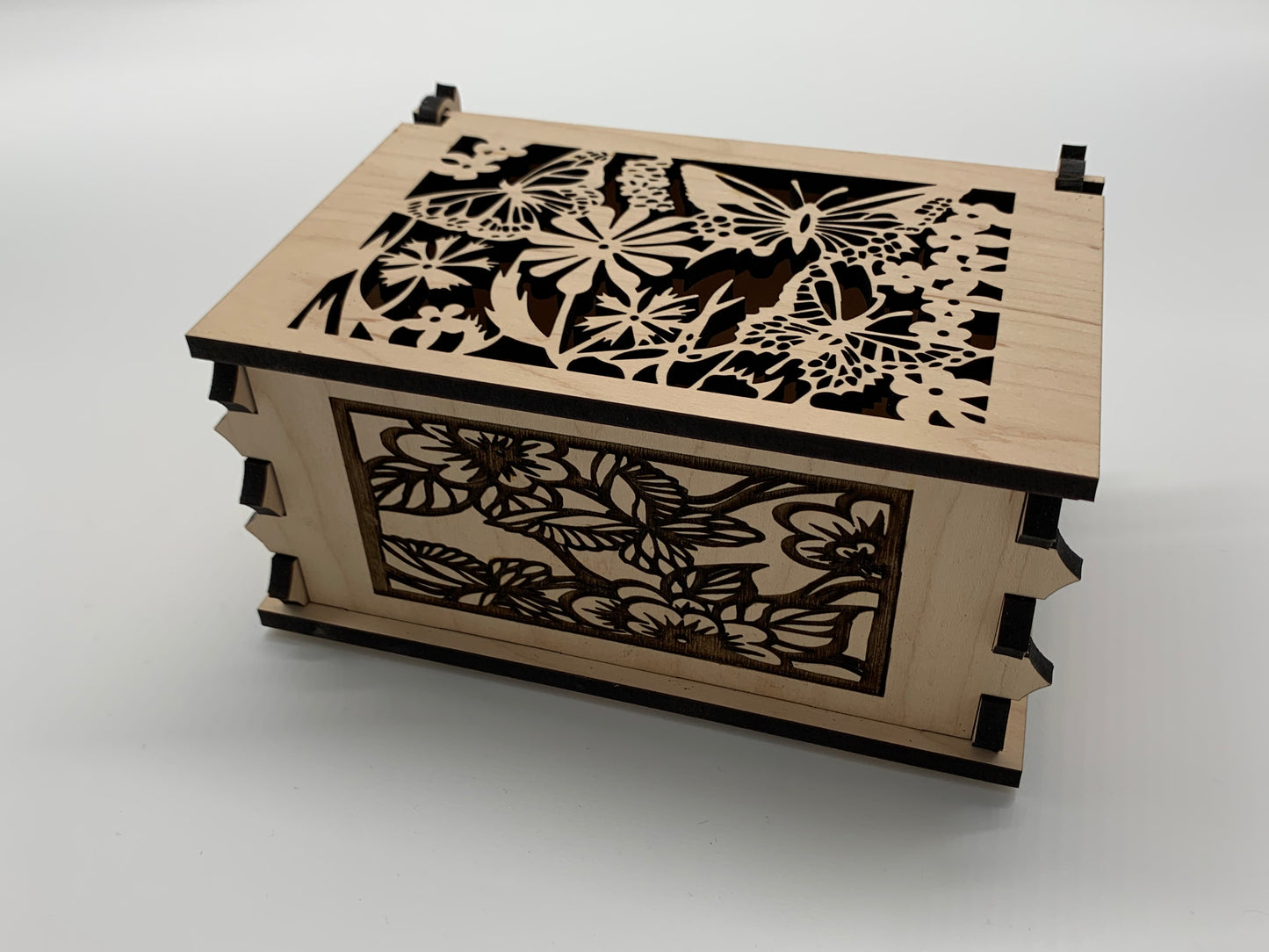 Keepsake Box - Butterfly Design - Maple