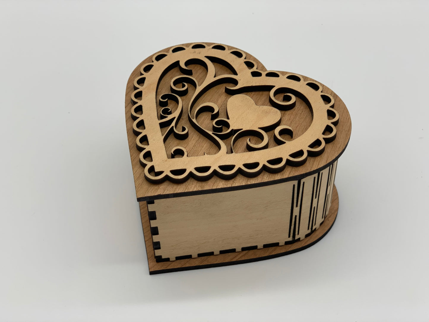 Heart Box - Maple with Cherry Accents