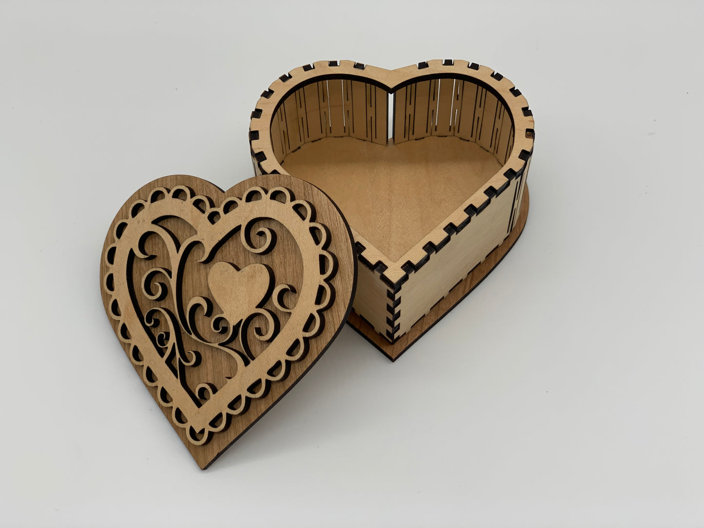 Heart Box - Maple with Cherry Accents
