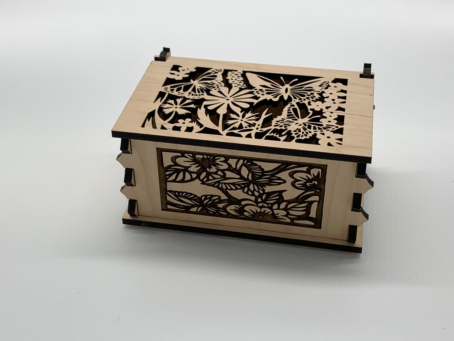 Keepsake Box - Butterfly Design - Maple
