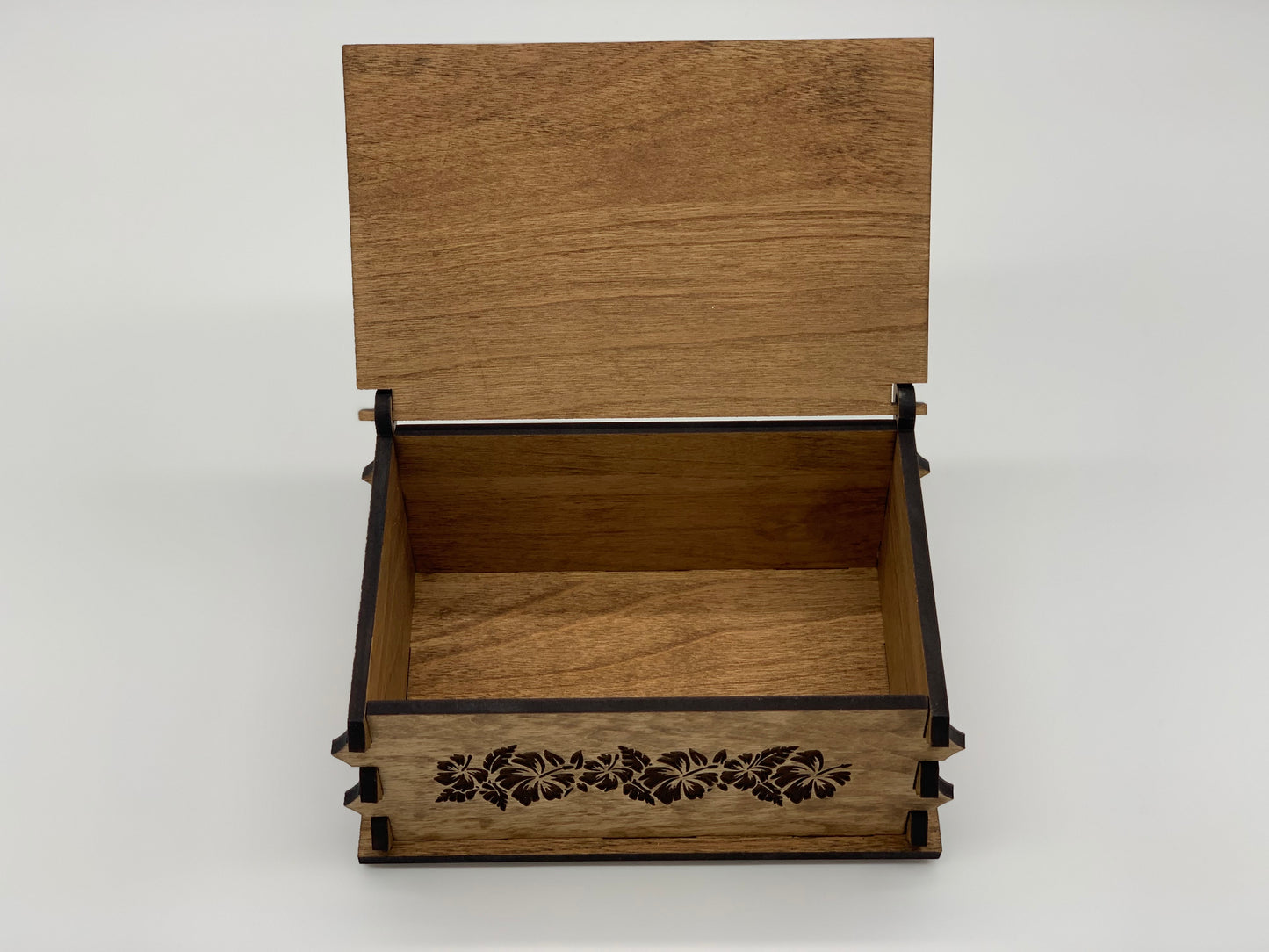 Keepsake Box - Hawaiian Design on Stained Maple