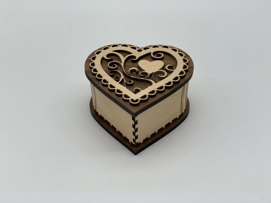 Heart Box - Maple with Walnut Accents