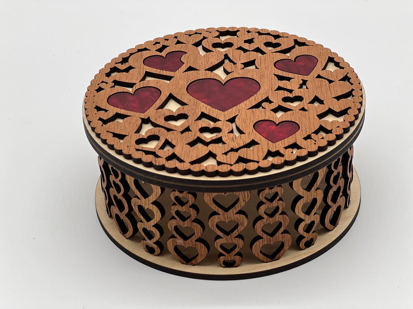 Heart Design Round Box