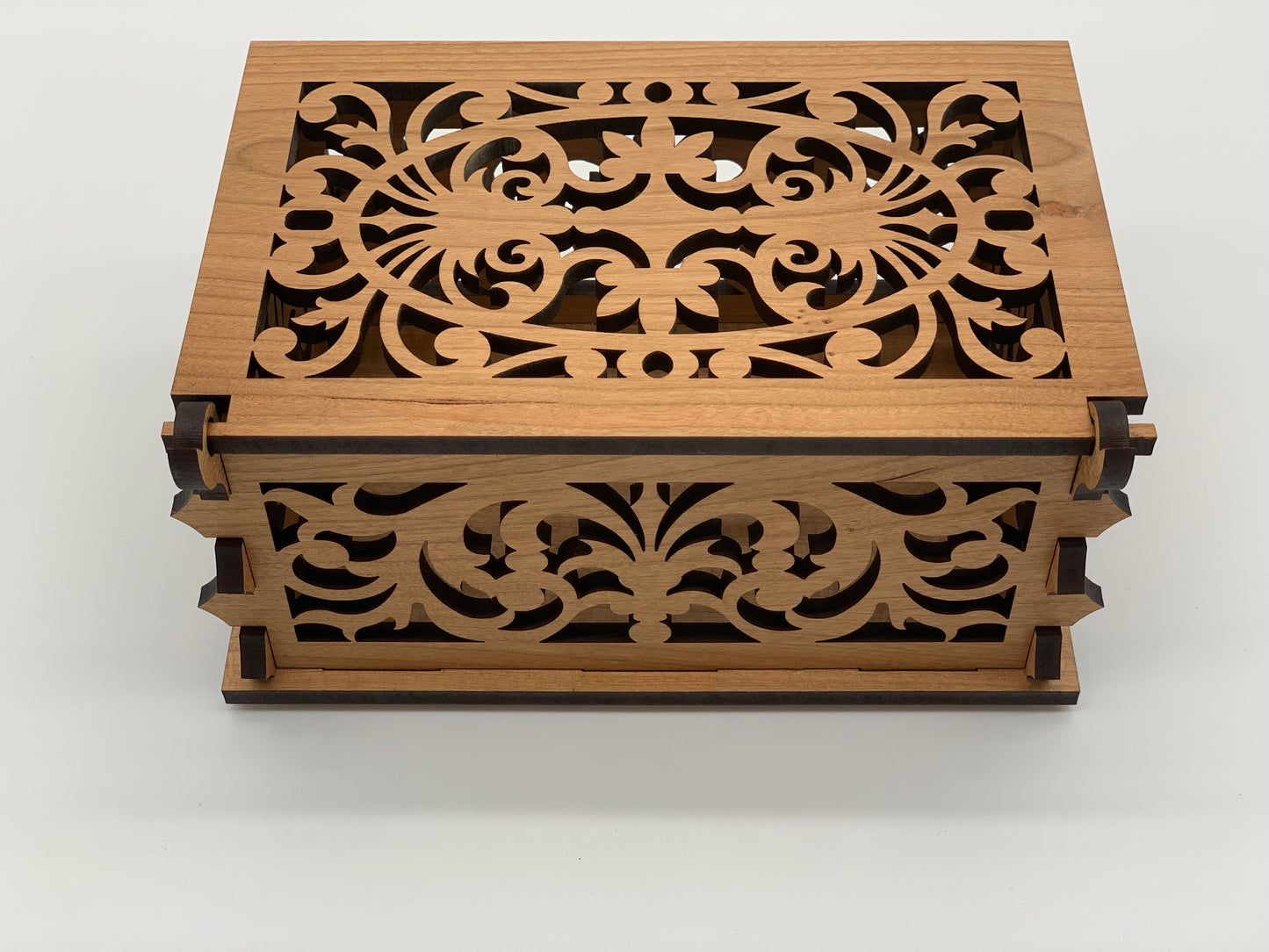 Keepsake Box - Cut-through Victorian Design - Cherry