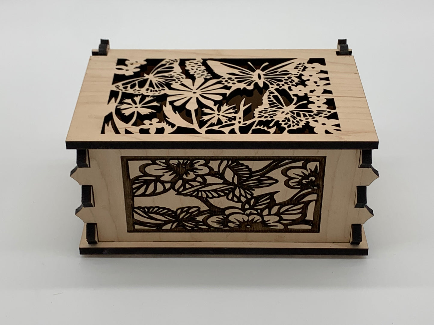 Keepsake Box - Butterfly Design - Maple