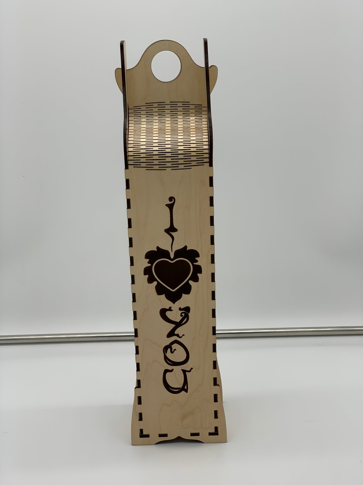 Wine Box - I Love You I Love Wine - Maple