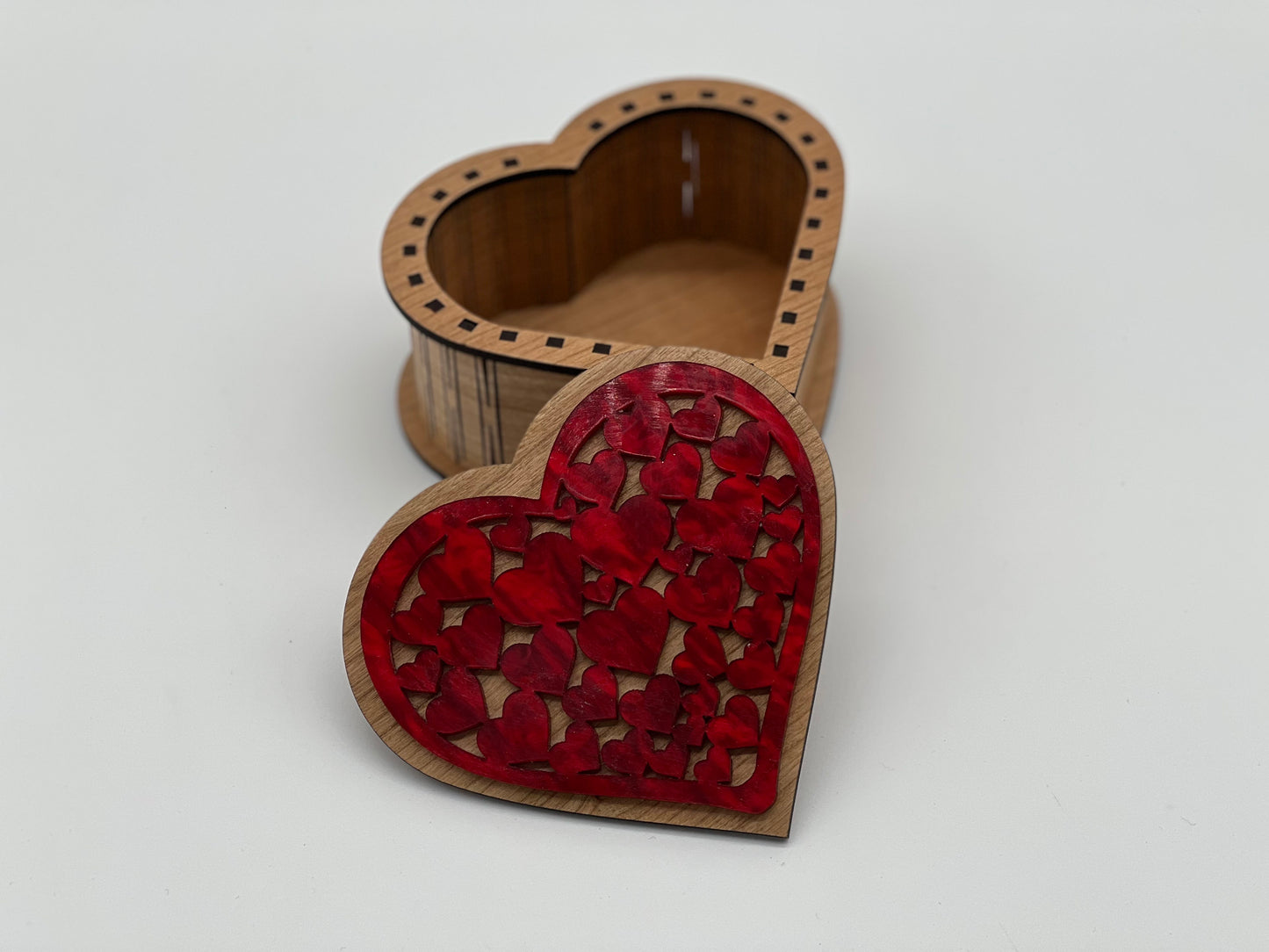 Heart Shaped Box with Acrylic Heart design lid