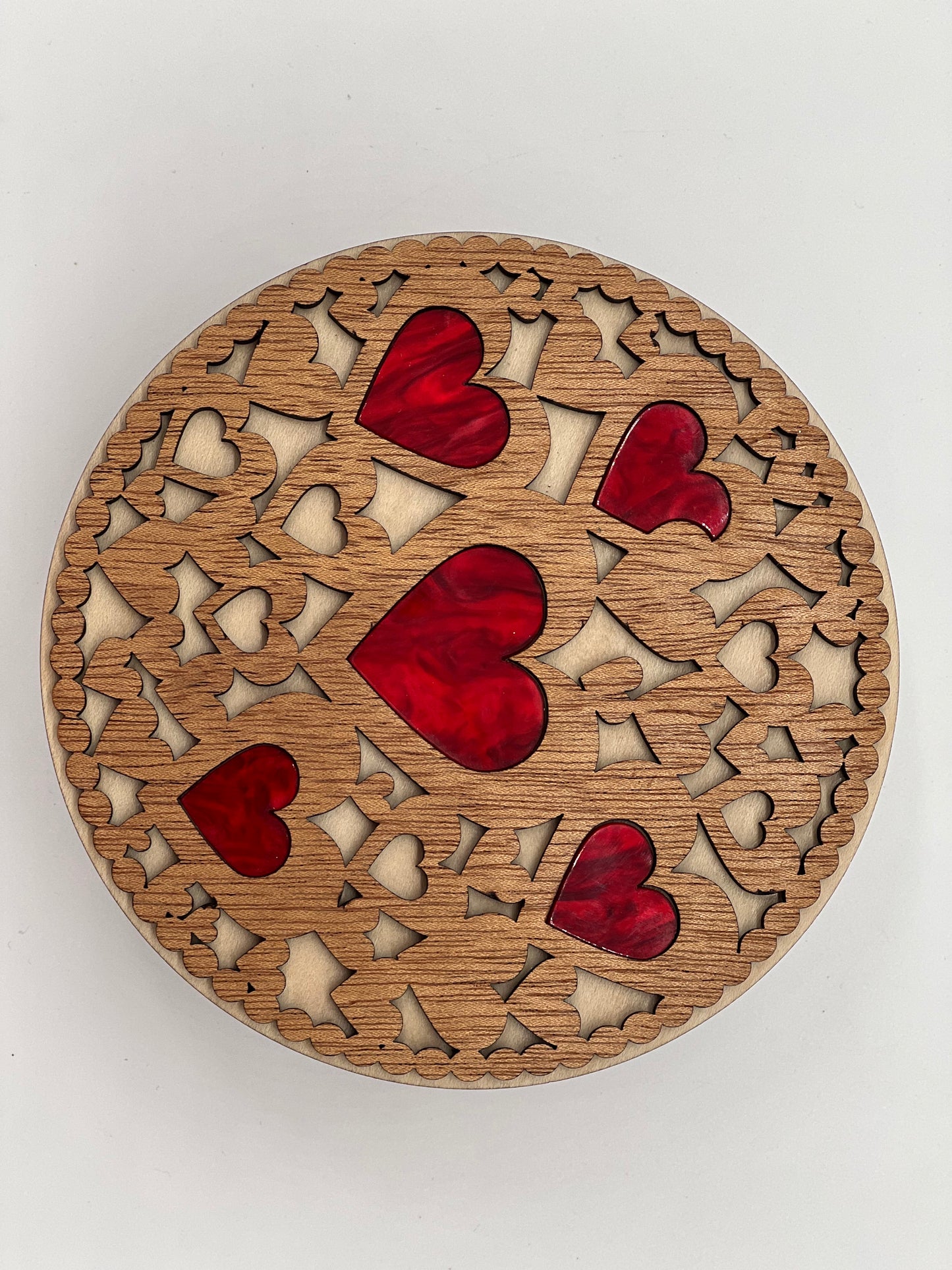 Heart Design Round Box