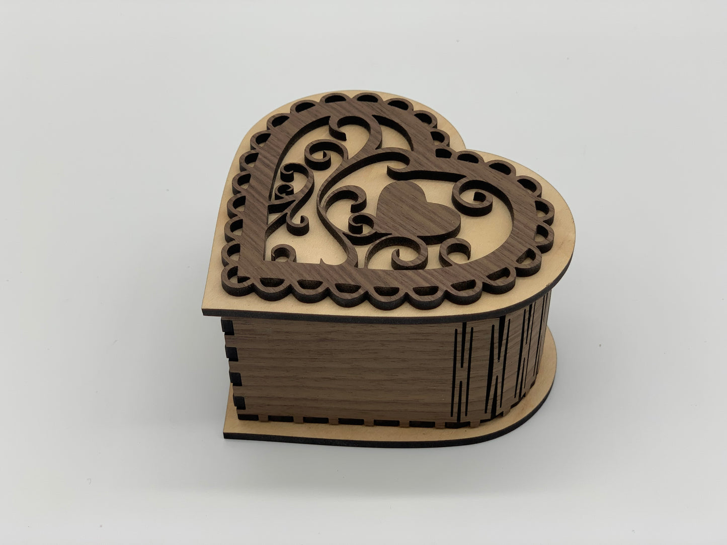 Heart Box : Walnut with Maple Accents