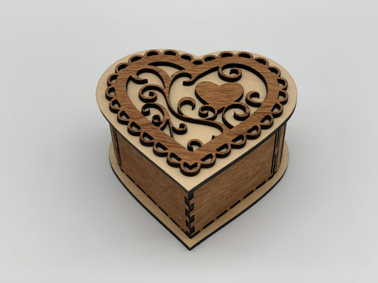 Heart Box: Mahogany with Maple Accents