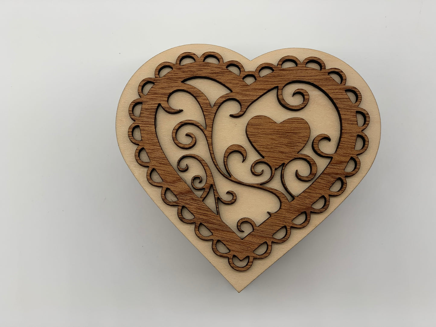 Heart Box: Mahogany with Maple Accents
