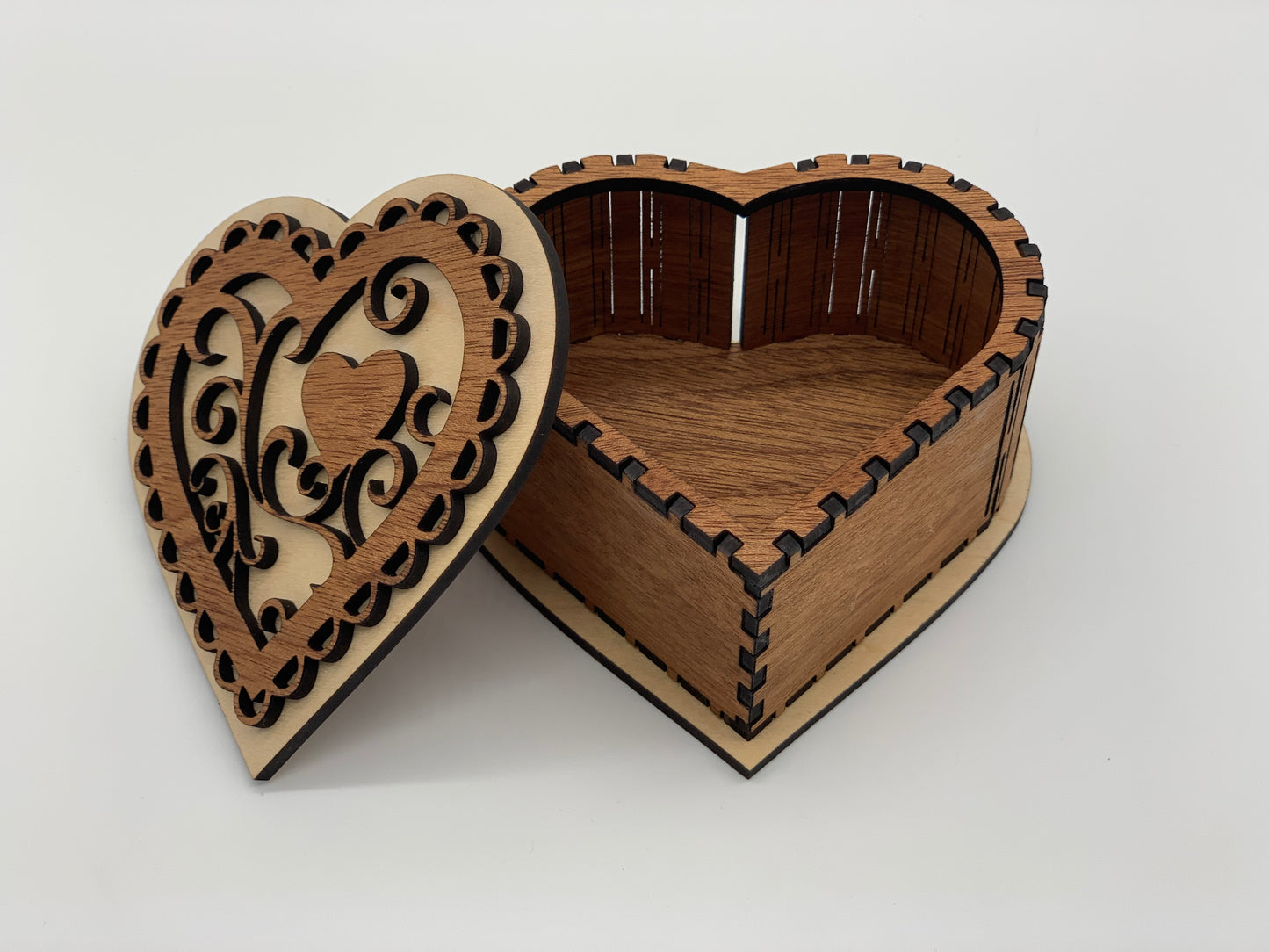 Heart Box: Mahogany with Maple Accents